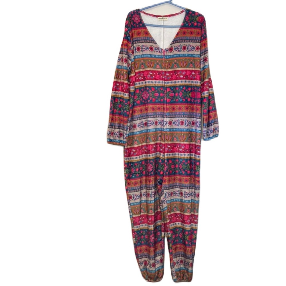 Natural Life Pajama Onesie Bohemian Colorful Soft Comfy Size M